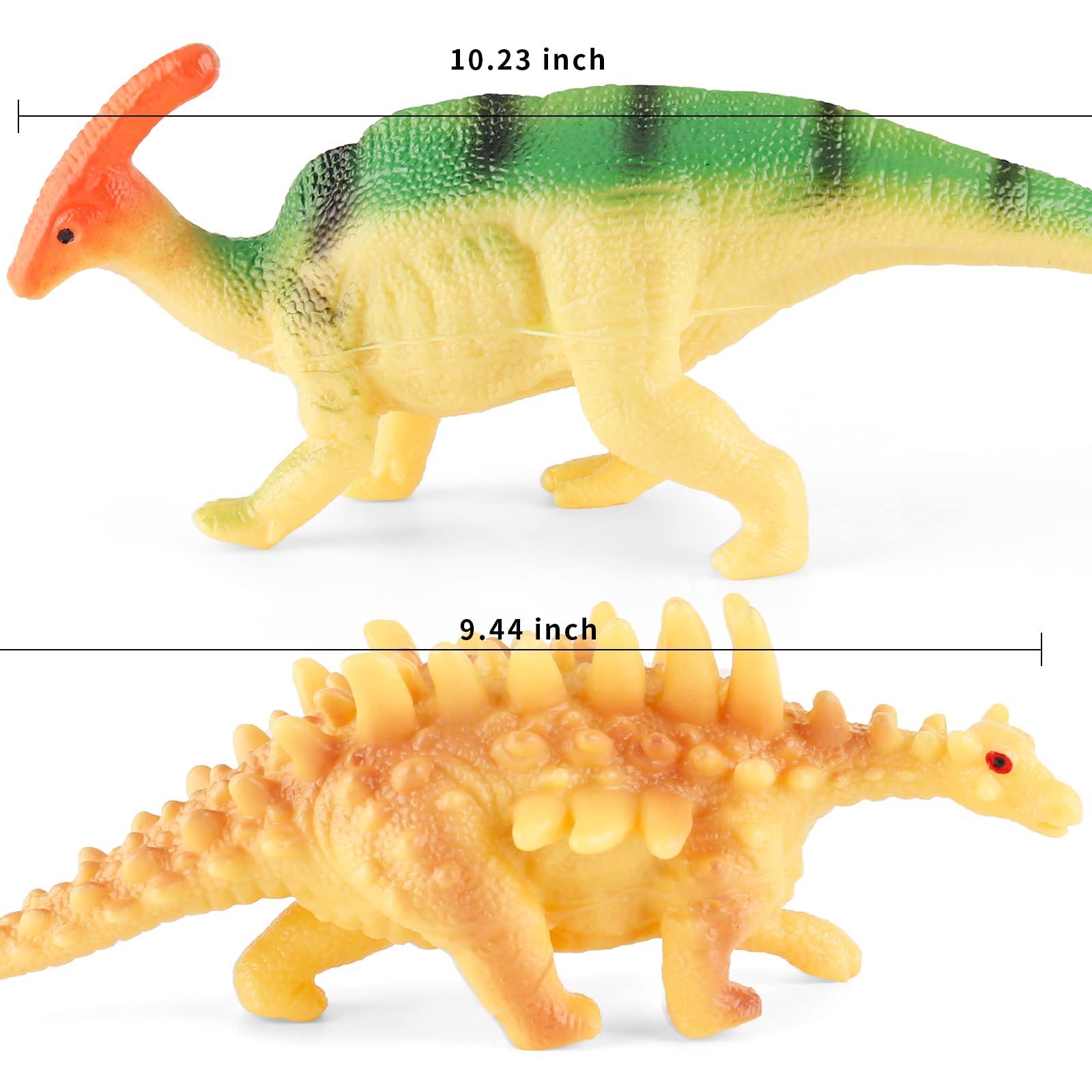 Ganowo 6PCS Dinosaur Toys for Kids 3-12, Large Realistic Soft Dino